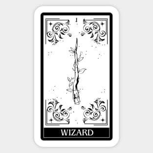 Wizard Tarot Card D&D Nat 20 Dungeons & Dragons T-Shirt Black Sticker